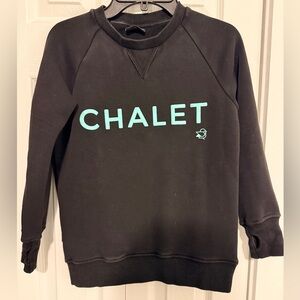 Chalet Black Sweatshirt with White Label Text
